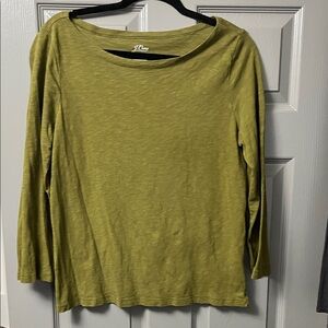 J. Crew Olive-Chartreuse Long Sleeve Tee